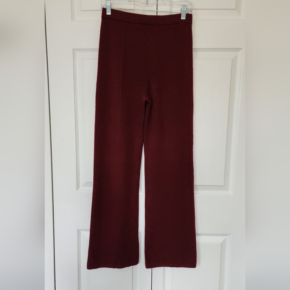 Sezane Matthew Trousers Burgundy Small - Picture 3 of 10